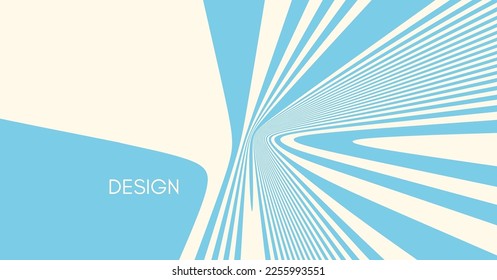 Psychedelic pattern with melting and distorting lines. The geometric background by stripes. 3d vector illustration for brochure, annual report, magazine, poster, presentation, flyer or banner. 