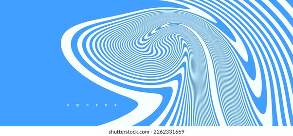 Psychedelic pattern with melting and distorting lines. The geometric background by stripes. 3d vector illustration for brochure, annual report, magazine, poster, presentation, flyer or banner. 