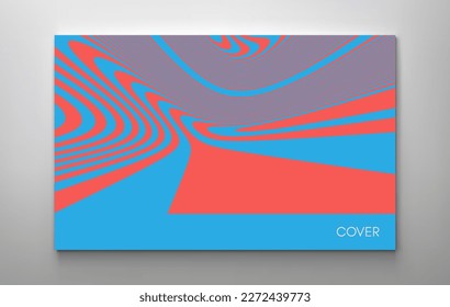 Psychedelic pattern with melting and distorting lines. The geometric background by stripes. 3d vector illustration for brochure, annual report, magazine, poster, presentation, flyer or banner. 