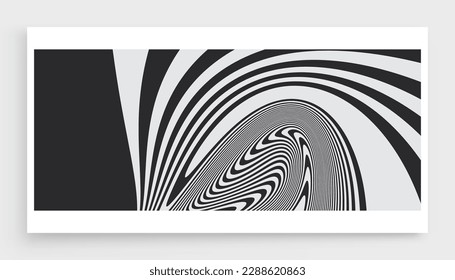 Psychedelic pattern with melting and distorting lines. The geometric background by stripes. 3d vector illustration for brochure, annual report, magazine, poster, presentation, flyer or banner. 