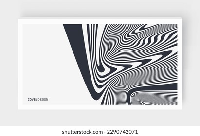 Psychedelic pattern with melting and distorting lines. The geometric background by stripes. 3d vector illustration for brochure, annual report, magazine, poster, presentation, flyer or banner. 