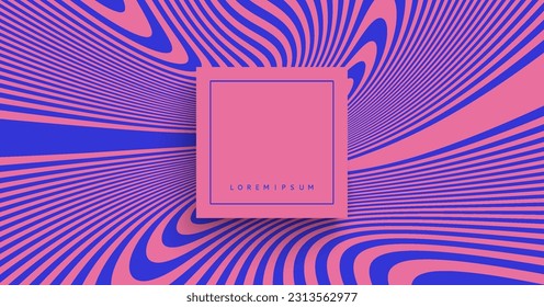 Psychedelic pattern with melting and distorting lines. The geometric background by stripes. 3d vector illustration for brochure, annual report, magazine, poster, presentation, flyer or banner. 