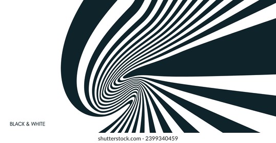 Psychedelic pattern with melting and distorting lines. The geometric background by stripes. 3d vector illustration for brochure, annual report, magazine, poster, presentation, flyer or banner. 