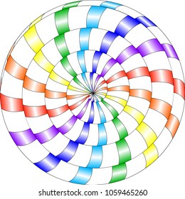 psychedelic pattern, snail, multi-colored spiral, optical illusion in the colors of the rainbow