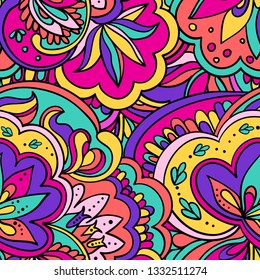 Abstract Colorful Seamless Psychedelic Pattern Vector Stock Vector ...