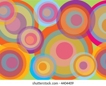 psychedelic pop rainbow circles (vector) - illustrated background