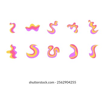 Psychedelic Rainbow Design Element Set