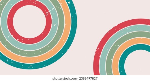 Psychedelic Rainbow Waves on Abstract Groovy Background with grunge effect