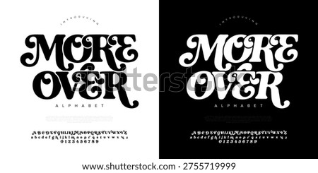 Psychedelic retro display font with wavy groovy style for vintage 70s poster and funky music album cover