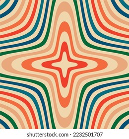 Psychedelic retro groove psychedelic background in muted warm tones. vector illustration. Pattern in the style of the seventies and sixties. Hippie style design