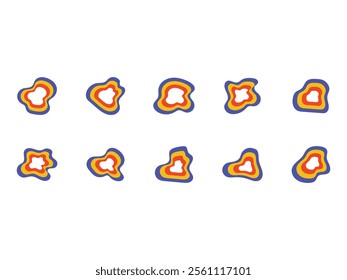 Psychedelic Retro Rainbow Element Set