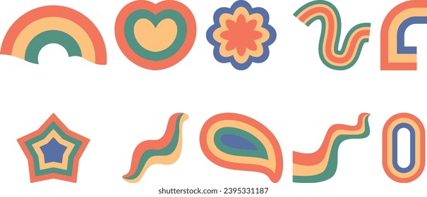 Psychedelic Retro Rainbow Vector Art