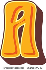 Psychedelic Retro Vintage Letter Alphabet Vector Element