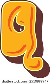 Psychedelic Retro Vintage Letter Alphabet Vector Element