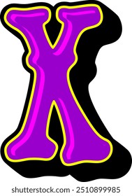 Psychedelic Retro Vintage Letter Alphabet Vector Element