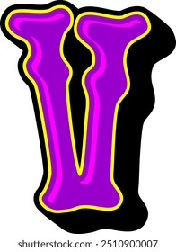 Psychedelic Retro Vintage Letter Alphabet Vector Element