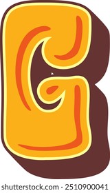 Psychedelic Retro Vintage Letter Alphabet Vector Element