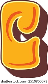 Psychedelic Retro Vintage Letter Alphabet Vector Element