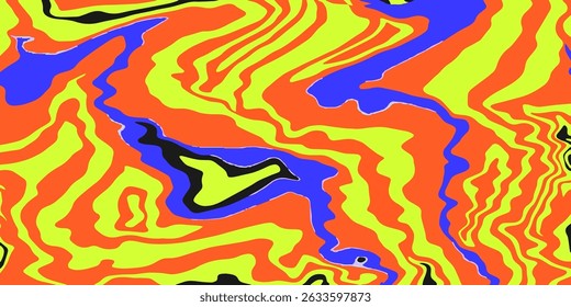 Psychedelic ripple wave background. Liquid marble groove texture. Ripple wave bg with abstract line. Psychedelic background. Vector illustration