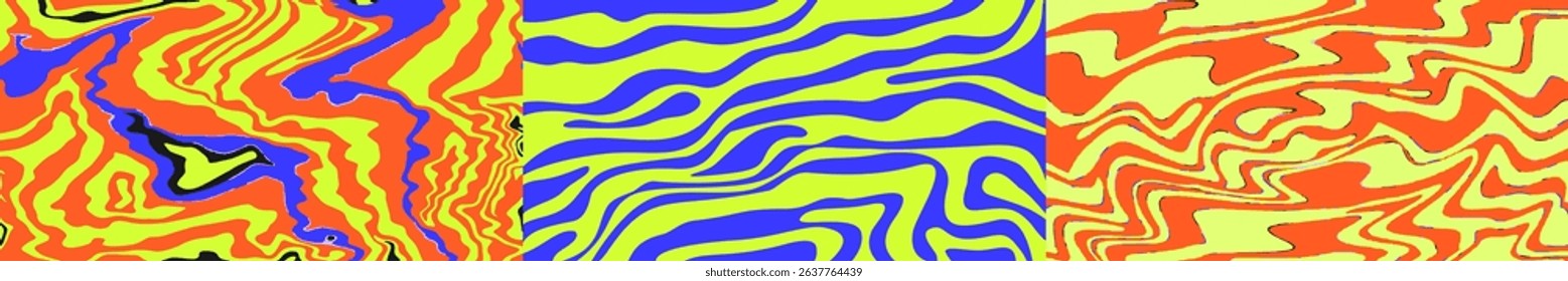 Psychedelic ripple wave background. Liquid marble groove texture. Ripple wave bg with abstract line. Psychedelic background. Vector illustration
