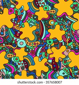 Psychedelic seamless abstract texture. Endless background. Ethnic seamless pattern. Vector backdrop. Bright pattern. Use for wallpaper,pattern fills, web page background.