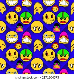 psychedelic seamless pattern. Colorful vector illustration