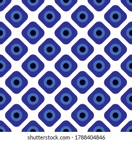 Psychedelic seamless pattern with stylized blue eyes. Seamless modern pattern. Seamless open eye pattern on white background. The template for the cover fabric, books. Modern design for the fabric.
