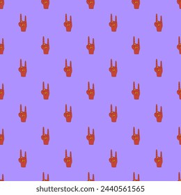 psychedelic seamless pattern-hands with hippie gestures.1970 aesthetics ornament.Rainbow funky and groove vibes.Gestures of hands of different colors.Punk print for clothes,paper.Trippy art,peace