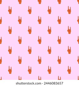 psychedelic seamless pattern-hands with hippie gestures.1970 aesthetics ornament.Rainbow funky and groove vibes.Gestures of hands of different colors.Punk print for clothes,paper.Trippy art,peace