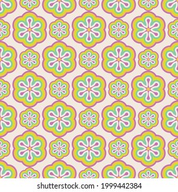 psychedelic seamless surface pattern design, bright rainbow colors, hippies art, optical illusion art