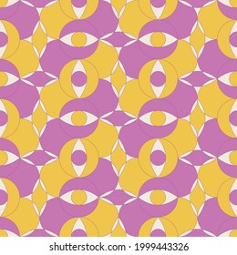 psychedelic seamless surface pattern design, bright rainbow colors, hippies art, optical illusion art