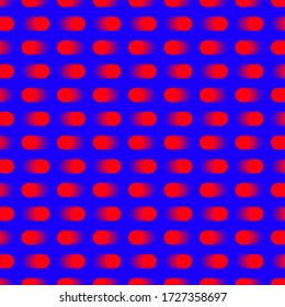 Psychedelic simple vector geometric contrasting pattern of red and blue. 3D effect.