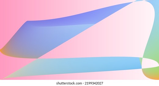 Psychedelic Smooth Color Pink Fluid Gradient Mesh. Dynamic Rainbow Multicolor Minimal Smooth Surface. Layers Pastel Futuristic Shape Illustration. Digital Technology Modern Neon Original Background.