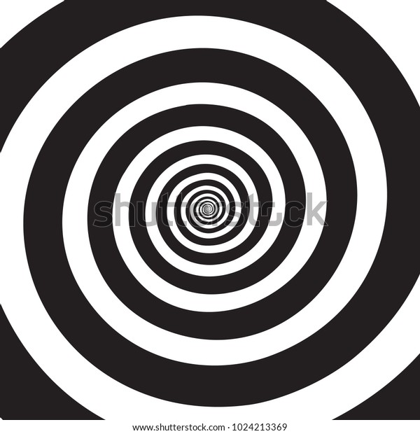 Psychedelic Spiral Hypnotic Swirl Black White Stock Vector (Royalty ...