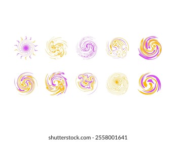 Psychedelic Spiral Pattern Element Set