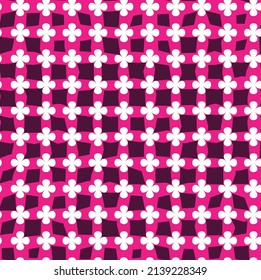 Psicodelación Squares Florales Monocromo Estilo Retro Sencillo Minimalista Tonos de moda a la moda Perfecto para la impresión de tela de alamante y envolver diseño vectores de papel Fuchsia Tonos
