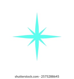 Psychedelic star icon. Bold symbol with retro shape. Futuristic element, y2k aesthetic, abstract form, trendy design for decoration, poster, or shape applications.