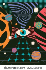 Psychedelic Style Abstraction Space Creative Poster