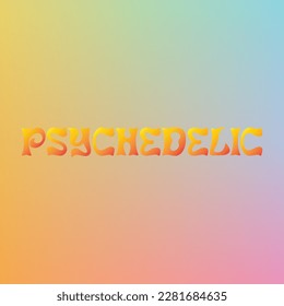 psychedelic style font design. Background illustration