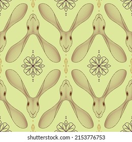 Psychedelic Summer Meadow Hare Seamless Pattern