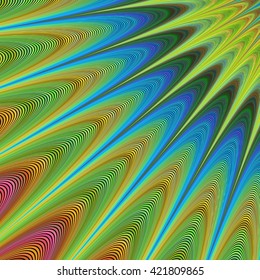 Psychedelic sun - colorful abstract vector fractal digital art background design