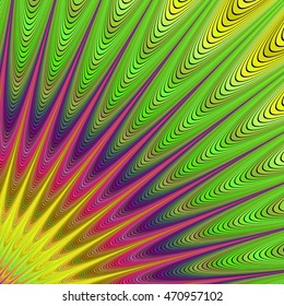 Psychedelic sunrise - colorful computer generated fractal background design
