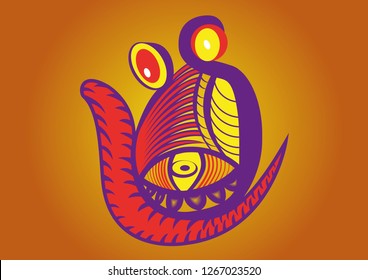 Psychedelic, surreal eye