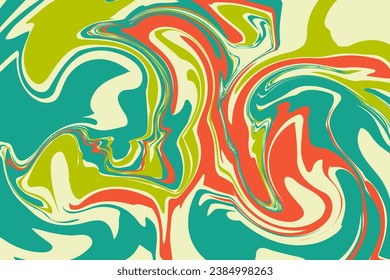 Psychedelische Swirl-Säure-Wave-Regenbogen-Hintergründe in den 1970er Jahren Hippie-Stil der 1960er Jahre. y2k Tapeten Muster Retro Vintage 70s 60s Groove. psychedelischer Posterhintergrund