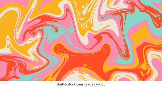Psychedelic swirl acid wave rainbow line backgrounds in 1970s 1960s hippie style. y2k wallpaper patterns retro vintage 70s 60s groove. psychedelic poster background