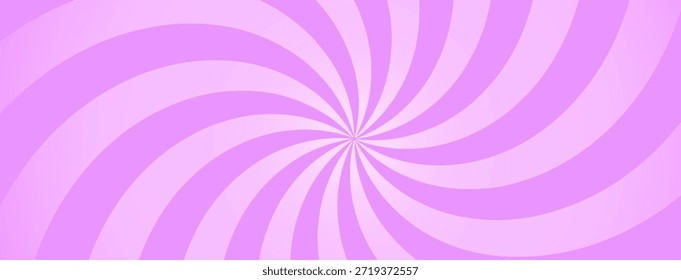 Fundo de espiral psicodélico com espiral rosa e branca criando vintage Y2K estética. Pink whirlpool bg. Projeto de vórtice radial retro com cores pastel e ilustração inspirada em circo caprichoso.
