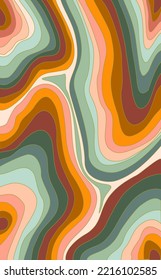 Psychedelic swirl groovy abstract background. Psychedelic retro wave wallpaper. Liquid groovy vertical template. Vector design illustration.