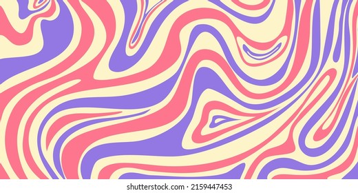 Psychedelic swirl groovy pattern. Psychedelic retro wave wallpaper. Liquid groovy background. Vector design illustration