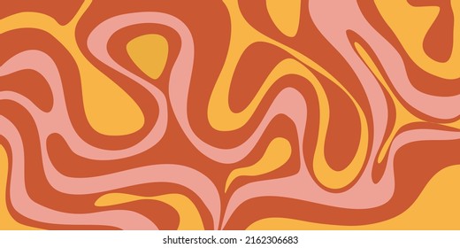 Psychedelic swirl groovy pattern. Psychedelic retro wave wallpaper. Liquid groovy background. Vector design illustration