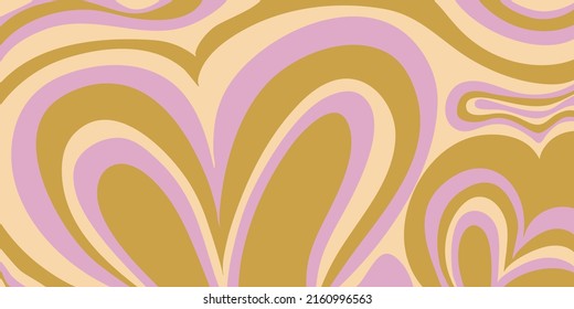 Afiche sicodélico de groovía de remolino. Papel pintado de la ola retro psicodélica. Fondo líquido de deslumbramiento. Ilustración de diseño de vectores.